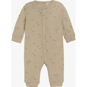 Merino overal pro děti s hedvábím Fixoni - hnědý Light Taupe Velikost: 68