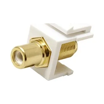 Elektrický konektor goobay Keystone spojka cinch(F) - F(F), zlacená, bílé konektory (79727) - 25.92.0140