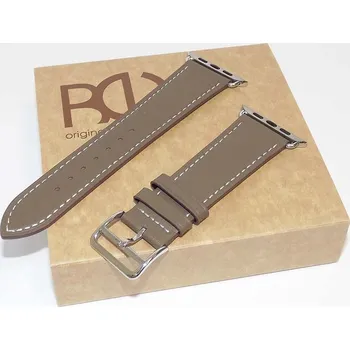 Hodinky Hnědý kožený pásek Apple Watch s textem | BE ORIGINAL Vyberte variantu: bez jakékoliv úpravy + prémiové dárkové balení BE Original