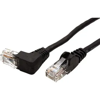 Síťový kabel goobay UTP patchkabel kat. 5e, 1 lomený konektor (90°), 1m, černý (94171) - 21.92.0754