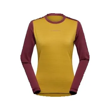 Dámské tričko La Sportiva TOUR LONG SLEEVE Women Savana/Redwood žlutá XS