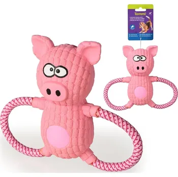 Hračka pro psa Prasátko růžové, lano - latex