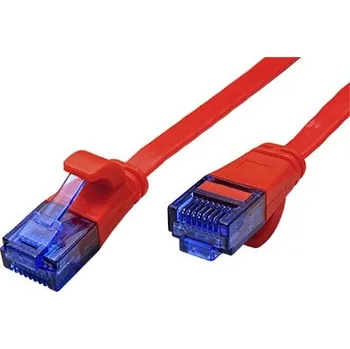 Síťový kabel Value UTP patchkabel kat. 6a, plochý, 0,5m, červený - 21.99.2020