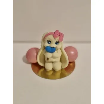 Čokoláda Čokoládová figurka králíček s čelenkou a koule růžový