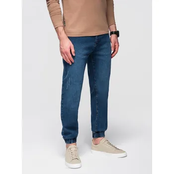 Pánské džíny Pánské džínové kalhoty JOGGERS s klasickým rozparkem - modré V2 OM-PADJ-0265 - XL