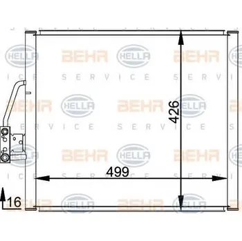 Výparník klimatizace BEHR HELLA SERVICE Kondenzátor klimatizace BHS 8FC 351 037-051