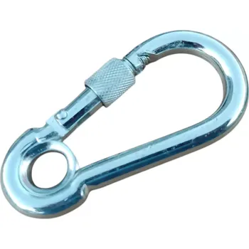 Úchyt pro horolezeckou stěnu Hasičská karabina s okem a pojistkou 5x50 mm, ZB