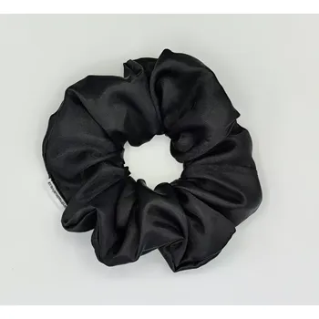 Saténová Scrunchie gumička černá XL