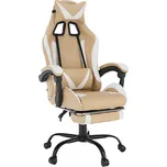 Kancelářské/herní křeslo, černá/bílá/béžová, OZGE 2 NEW