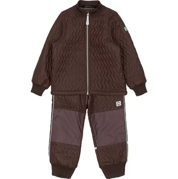 Kojenecká bunda Dětský termo set do deště Duvet s fleecovou podšívkou Mikk-Line - French Roast Velikost: 116