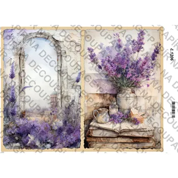 Umělecký papír Rýžový a soft papír na decoupage - Vintage fialová - KB01206 Materiál: Soft, Rozměr: A4