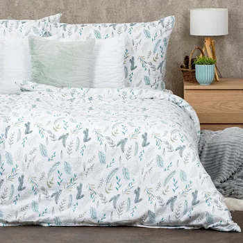 Povlečení 4Home Flanelové povlečení Pine, 160 x 200 cm, 70 x 80 cm, zelená