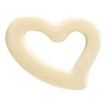 Čokoláda OPEN HEART WHITE čokoládová ozdoba Otevřené srdce bílé, 6 ks