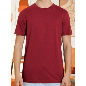 Pánské tričko Sinsay - Bavlněné tričko s krátkým rukávem - červená - 536EY-33X - 536EY-33X-L