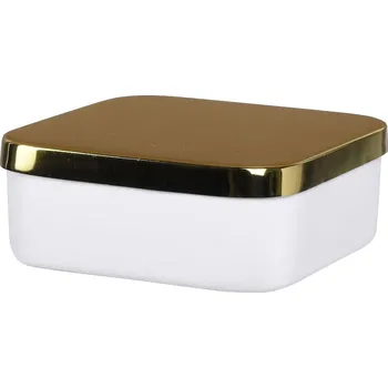 Úložný box Home Styling Collection Úložný kontejner, organizér kovu, čtvercový, 13 cm, barva bílá
