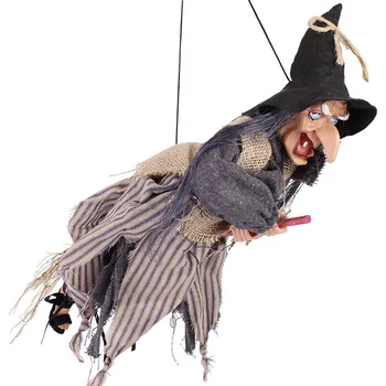 Bosorka na koštěti 50cm (Halloweenská výzdoba na večírek)