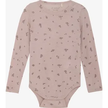 Dětské body z merino vlny a hedvábí s dlouhým rukávem Fixoni - růžové Pale Mauve Velikost: 92