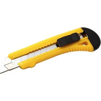 Pracovní nůž fixpoint Lámací nůž, 18mm čepel, plastové tělo s kovovým vedením, žlutý (77105) - 19.92.1002