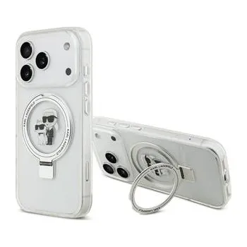 Pouzdro na mobilní telefon Karl Lagerfeld Ringstand Karl and Choupette MagSafe Zadní Kryt pro iPhone 17 Pro White