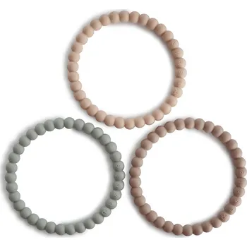 Hračka pro kojence Mushie Náramkové silikonové kousátko Přírodní odstíny