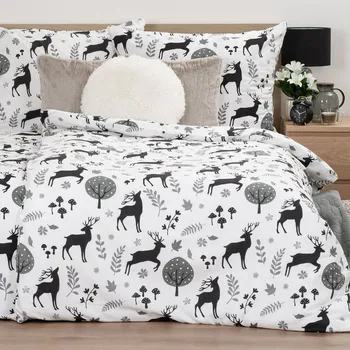 Povlečení 4Home Flanelové povlečení Autumn Forest šedé 220 x 200, 2 ks 70 x 90 cm zip