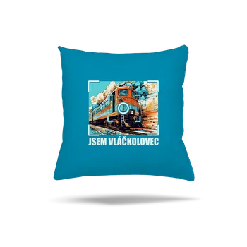 Polštář Bastard Jsem vláčkolovec polštář Blue Turquoise