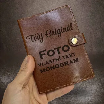 Diář Kožený obal na diář A6 ROYAL – hnědý s gravírováním, monogramem nebo fotkou Vyberte variantu: + MONOGRAM | zdarma | + prémiové dárkové balení BE Original