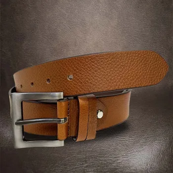 Opasek Exclusive leather - kožený pásek s monogramem v hnědém odstínu Vyberte variantu: 110 (pro obvod pasu 105-115cm) + prémiové dárkové balení BE Original