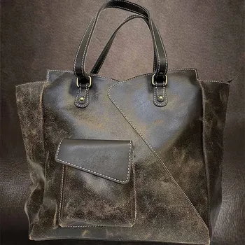 Kabelka Tvujoriginal Velká kožená kabelka hnědá