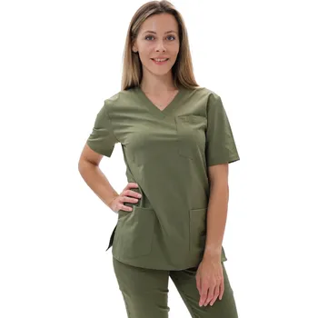 Zdravotnický oděv Perlička® Zdravotnická košile LORA SATTÉ Oliva Barva: Oliva, Velikost: 48