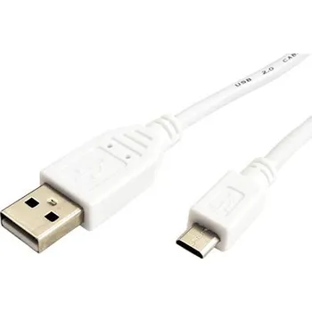 Datový kabel Value USB 2.0 kabel, USB A(M) - microUSB B(M), 0,15m, bílý - 11.99.8751
