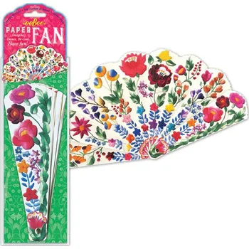 Karnevalový doplněk Papírový vějíř - Květiny