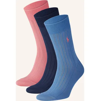 Dámské ponožky Polo Ralph Lauren Pánská Ponožky, Sada 3 Párů, růžová / tmavě...