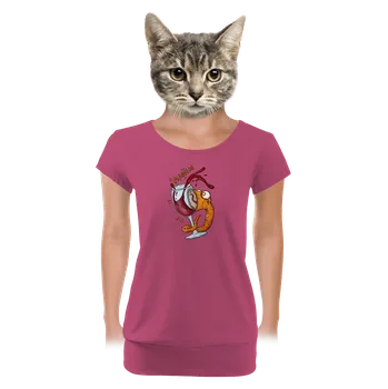 Dámské tričko Bastard Pijavica dámské tričko s lemem Magenta
