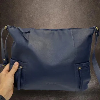 Kabelka Tvujoriginal Úžasný modrá kůže, kvalitní poctivě šitá dámská kabelka modrá