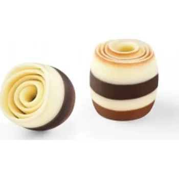 Čokoláda CURL TRIO čokoládová ozdoba Rolka Tříbarevná Ø15mm, 15 ks