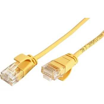 Síťový kabel ROLINE UTP patchkabel kat. 6a, tenký, LSOH, 0,15m, žlutý - 21.15.3920