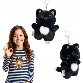 plyšák Přívěsek Na Klíče Plyšový Černá Kočka KOTEK NOEMI plyšová hračka Captain Mike