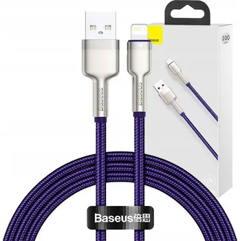 Datový kabel Baseus Cafule Series Metal USB to Lightning kabel 1m Purple