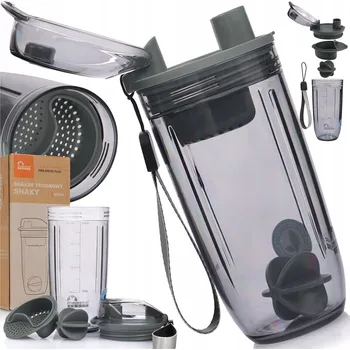 Láhev Tritanový šejkr na proteinové nápoje Majestic Sport Shaky 400 ml Šedý Nepropustný