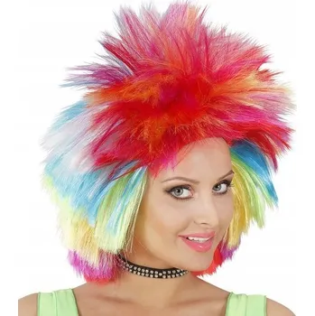 Karnevalová paruka PARUKA DÁMSKÁ ROCKOVÁ HOLKA VÍCEBAREVNÁ MULTIKOLOR