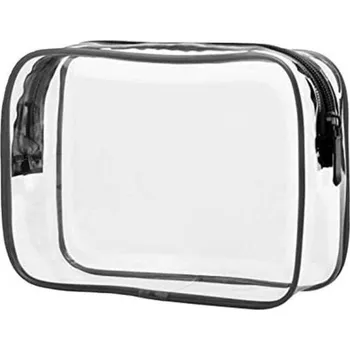 Kosmetická taška Vera Průhledná kosmetická taštička na zip, cestovní, černá