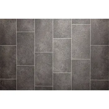 pvc podlaha PVC Podlahová Krytina Vzhled Dlaždic šíře 1,5m GRAFIT ŠEDÁ z Role BINGO