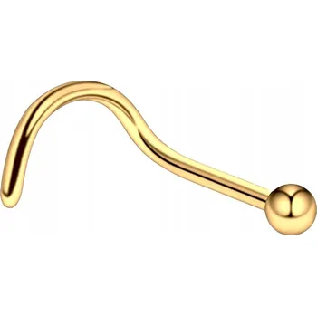 Piercing Titanový, zlatý piercing do nosu s kuličkou - Pigmej Nostril Velikost: 0,8/6/2