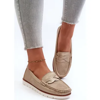 Dámské mokasíny Dámské Mokasíny Z Ekokože Nestalia Barva: Zlatá, Velikost: 42