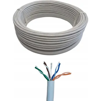 Síťový kabel Síťový kabel kroucená dvoulinka LAN kat. 5e UTP 50m CU 100% Měď Netrack bílý