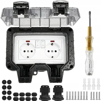 Elektrická zásuvka VENKOVNÍ VODOTĚSNÁ ZÁSUVKA DO ZAHRADY IP66 16A