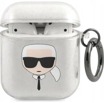Příslušenství pro sluchátka Pouzdro na sluchátka Karl Lagerfeld pro AirPods 1/2 stříbrné