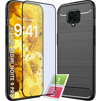 Pouzdro na mobilní telefon Zadní Kryt pro XIAOMI REDMI NOTE 9S / 9 PRO PANCERNE CARBON CASE černý