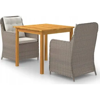 Zahradní sestava Sada zahradního nábytku z umělého ratanu VidaXL, hnědá, 3 díly